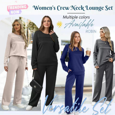 📢📢 49% de réduction !! ⏰ Ensemble Femme Confort – Haut ras du cou + pantalon à cordon ajustable 👕👖 | Doux, respirant & ultra-polyvalent ✨