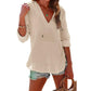 Sweat à capuche oversize pour femme avec col en V et poche kangourou pour l