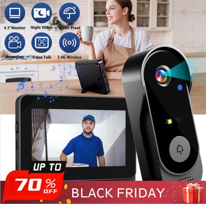 ⏳Limited-time 50% off💥Doorbell Camera with Screen – Live View, Two-way Talk, Night Vision 🔔
