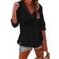 Sweat à capuche oversize pour femme avec col en V et poche kangourou pour l