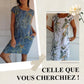 🍀Robe à Col Rond à Imprimé Botanique – Vente de Printemps – Tissu Léger, Motif Naturel & Coupe Décontractée🌸