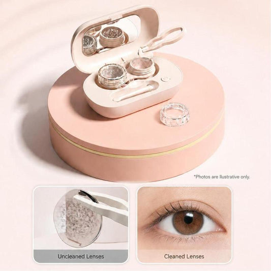 👁️ Magnetic Closure Pink Lens Travel Storage Box With Inner Vanity Mirror 💧