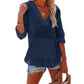 Sweat à capuche oversize pour femme avec col en V et poche kangourou pour l