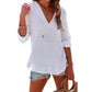 Sweat à capuche oversize pour femme avec col en V et poche kangourou pour l