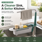 ⏳Limited-time 50% off💥2-in-1 Sink Organizer Rack – Expandable Sponge Holder & Kitchen Towel Drying Bar