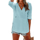 Sweat à capuche oversize pour femme avec col en V et poche kangourou pour l