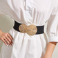 Ceinture vintage élastique à boucle dorée pour femme