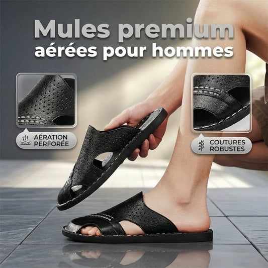 Chaussons Homme en Similicuir à Bout Fermé