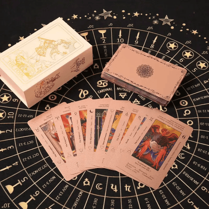 Cartes de Tarot « Witchy Cauldron » en Rose Gold avec Livre Guide