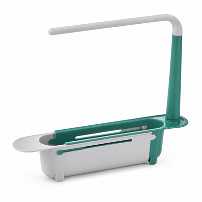 ⏳Limited-time 50% off💥2-in-1 Sink Organizer Rack – Expandable Sponge Holder & Kitchen Towel Drying Bar