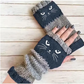 🎁 Promotion du dernier jour 50% DE RÉDUCTION 🐱 Gants tricotés pour femmes avec motif chat — Pour des mains au chaud et des doigts libres 🧶