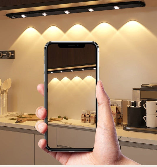 ⏳Limited-time 50% off💥Motion Sensor LED Cabinet Light – 3 color temperatures, dimmable, USB rechargeable, magnetic. No blue ray, 60-day battery. Light up dark corners! 🛡️✨