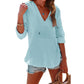 Sweat à capuche oversize pour femme avec col en V et poche kangourou pour l