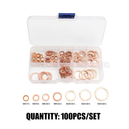 ⏳Time-Limited Special⏰100/200 PCS Copper Flat Washer Assortment Kit
