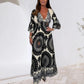 🔥Robe longue rétro bohème à col en V profond pour femme