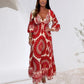 🔥Robe longue rétro bohème à col en V profond pour femme