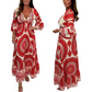 🔥Robe longue rétro bohème à col en V profond pour femme