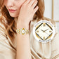 Retro Quartz Watch with Sparkling Rhinestones