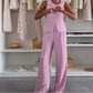 ⏳Spécial limité dans le temps⏰Ensemble de Haut Sans Manches et Pantalon Pleine Longueur pour Femme
