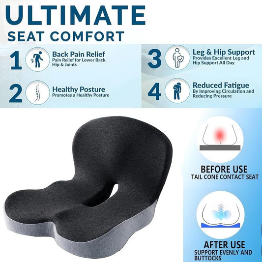 🔥Coussin de siège en mousse à mémoire de forme antidérapant