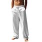 👖🌟 PROMO FLASH 50% ! Pantalon Homme Décontracté en Mélange Lin – Coupe Droite, Cordon de Serrage, Poches Renforcées, 5 Couleurs, Lavable Machine, Parfait pour l'Été & Quotidien 🍃
