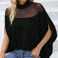 💥🦇 PROMO LIMITÉE -50% ! Chemisier Chauve-Souris à Col Haut pour Femme — Détail Transparent, Coupe Ample ✨