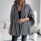 🎁Soldes automne 2025✨🖤Poncho femme ouvert sur le devant, motif pied-de-poule