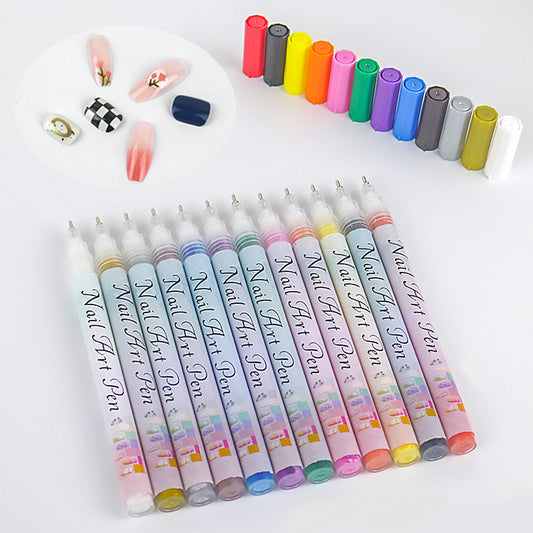 🔥 VENTE LIMITÉE 49 % DE RÉDUCTION ! 🎄 Promotion Exceptionnelle de Noël – Kit de 12 Stylos Professionnels pour Nail Art, pointe ultra-fine & séchage rapide 💅✨