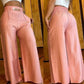 📢📢49 % de réduction !! ⏰Pantalon taille haute à jambes larges pour femme avec ceinture décorative