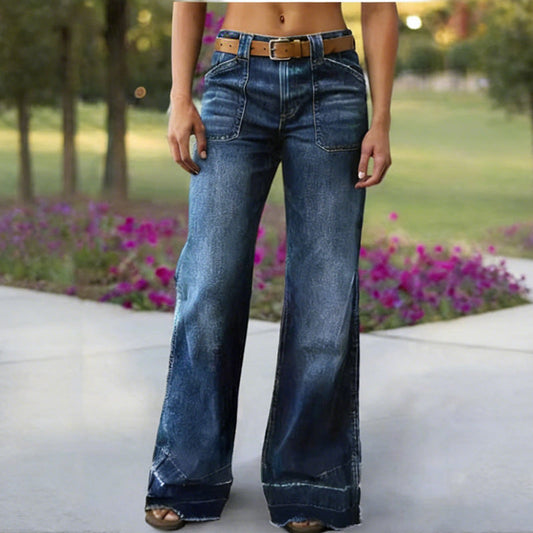 🎉👖60% de réduction ! Jean évasé rétro pour femme – Coupe flatteuse, poches généreuses et denim stretch ultra-confortable