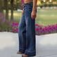 🎉👖60% de réduction ! Jean évasé rétro pour femme – Coupe flatteuse, poches généreuses et denim stretch ultra-confortable