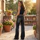 🎉👖60% de réduction ! Jean évasé rétro pour femme – Coupe flatteuse, poches généreuses et denim stretch ultra-confortable