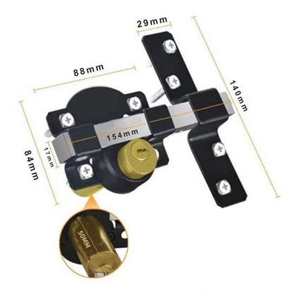 🔒 LIMITED-TIME 50% OFF! ✨ Heavy-Duty Long Throw Gate Lock – Dual-Sided Key, 5 Keys Included 🏡