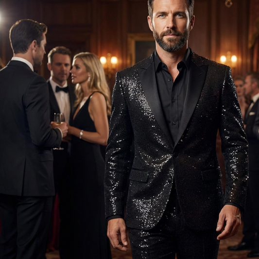 🤵 60% de Réduction! ✨ Ensemble Smoking Noir Scintillant pour Homme – Élégant, Ajusté & Brillance Distinctive 🌟