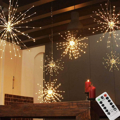 Feux d'artifice de Noël LED en fil de cuivre