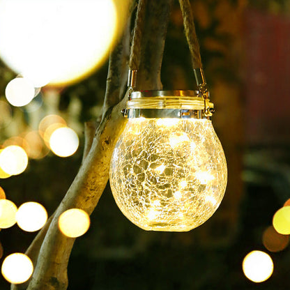 ⏳Limited-time 50% off💥☀️Solar Crackle Glass Jar Light💡