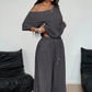 💐50% DE RÉDUCTION ! Tenue Automne – Haut À Épaules Dénudées & Pantalon Large – Look Bohème Chic 🍂🧣【Offre Limitée】