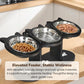 🍲🐕 LIMITED TIME 50% OFF! Anti-Slip Elevated 3-Bowl Pet Feeder – Raised Design Protects Joints, 3 Bowls for Food, Water & Treats! No More Spills or Sliding ✨