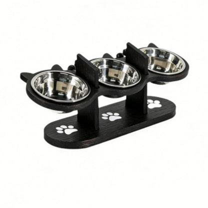 🍲🐕 LIMITED TIME 50% OFF! Anti-Slip Elevated 3-Bowl Pet Feeder – Raised Design Protects Joints, 3 Bowls for Food, Water & Treats! No More Spills or Sliding ✨