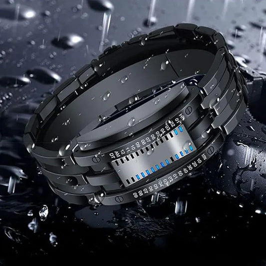 ⌚ PROMO LIMITÉE 50% DE RÉDUCTION ! ✨ Montre Binaire Homme – LED Bleue, Bracelet Acier Inox, Style Sportif & Élégant ⚡