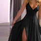 💐50% DE RÉDUCTION ! Robe Longue Décontractée – Col V, Bretelles Fines, Fente Haute 🌸🦋【Offre Limitée】