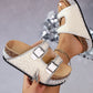 ⭐ PROMO LIMITÉE 50% DE RÉDUCTION ! ✨ Mules Scintillantes – Plate-forme Liège, Semelle Ergonomique, Perles & Strass 👡