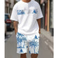 🌿Ensemble T-Shirt & Short Homme ✅ Imprimé Graphique & Coupe Confort | Léger et Tendance 👕🔥