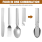 Ensemble de couverts portables 4-en-1 en acier inoxydable