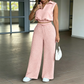 Women's Two-Piece Lounge Set with Drawstring Pants