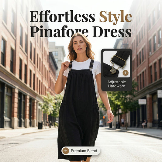 Women's Loose Midi Overall Dress with Pockets
