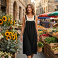 Women's Loose Midi Overall Dress with Pockets