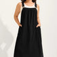 Women's Loose Midi Overall Dress with Pockets