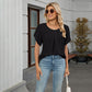 Women's Petal Sleeve Pleated Neck Blouse
