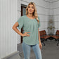 Women's Petal Sleeve Pleated Neck Blouse